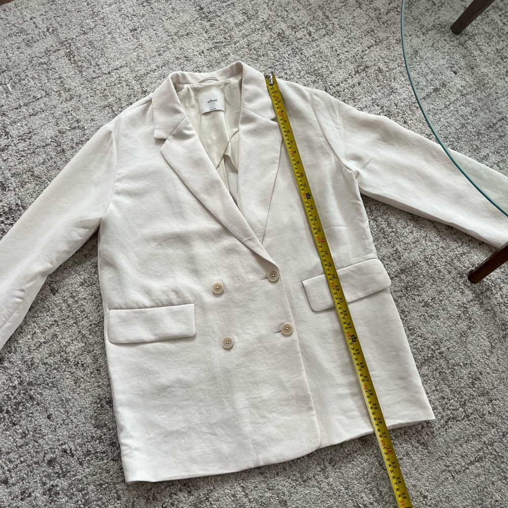 Aritzia Wilfred Cherrelle Light Birch new Formal Wedding Oversized Blazer Size L - Picture 10 of 15